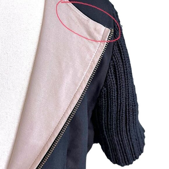 NUE BY SHANI Knit sleeve belted asymmetric Midi in Black Size 12 - Picture 7 of 10